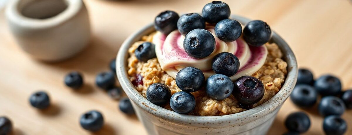 Indulge Guilt-Free: Delicious Blueberry Cheesecake Baked Oats