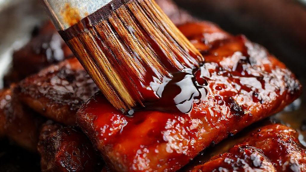 Tercer pincelado del cerdo Char Siu