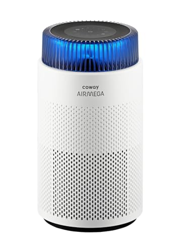 Purificadores de Aire COWAY para Dormitorio Hogar hasta 810 pies², Filtro True HEPA para Humo, Alergias, Caspa de Mascotas, Olores, Monitor AQI, Modo Auto y Sleep, Temporizador, Indicador de Filtro, Luz Nocturna, Garantía de 3 años, 100 Blanco
