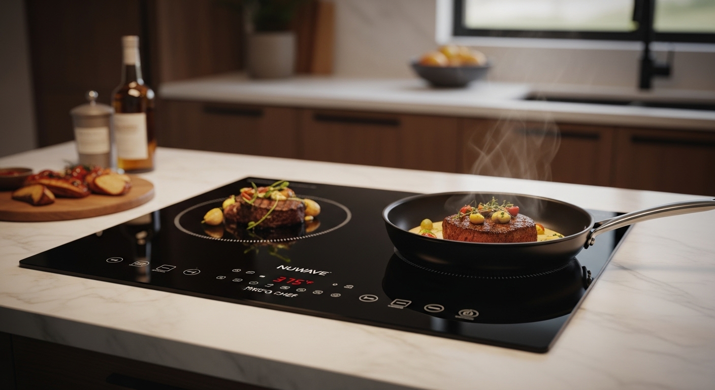Nuwave Pro Chef Induktionskochfeld, schlichtes schwarzes Design mit Digital-Temperaturanzeige