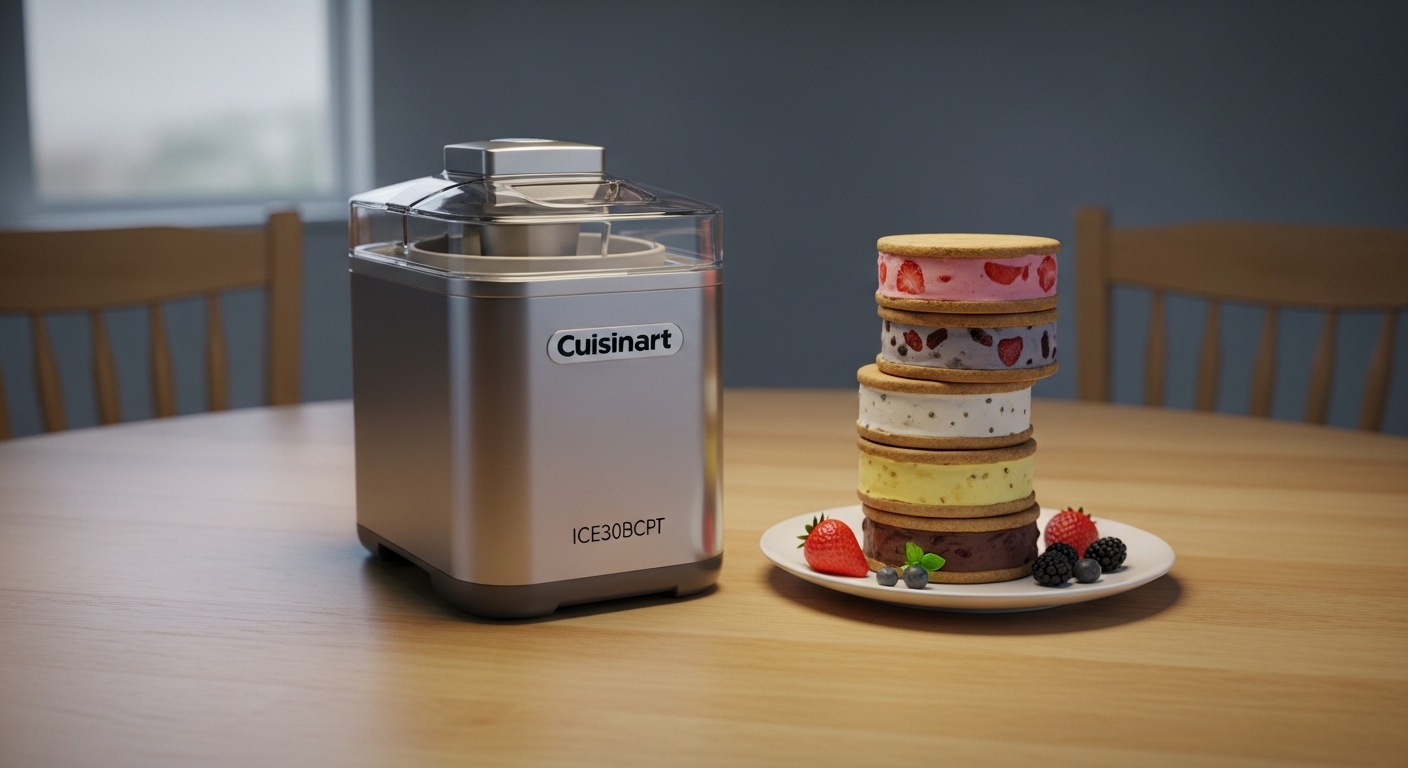 Cuisinart ICE30BCP1 Eismaschine mit selbstgemachten Eissandwiches