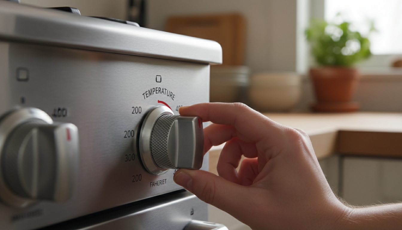 Setting oven temperature to 350 degrees