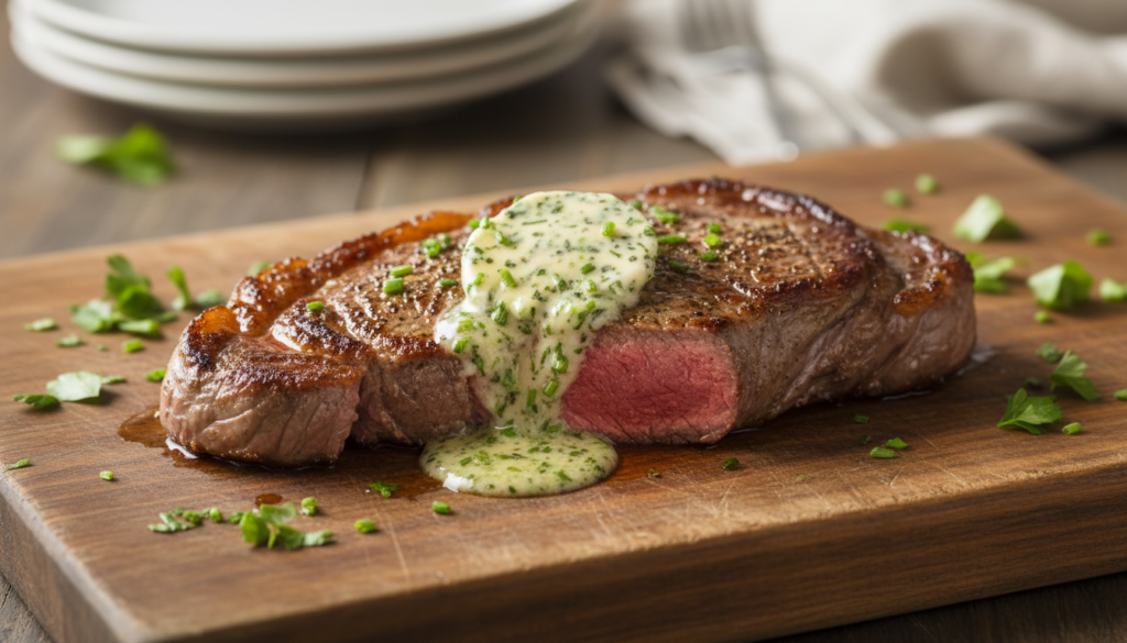Air-Fryer Steak with Garlic Butter