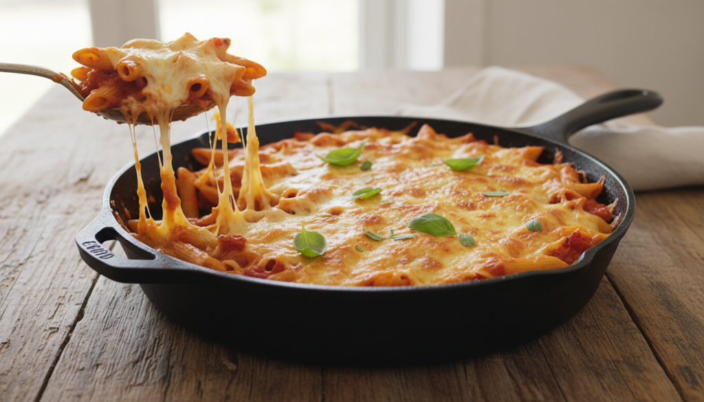 One Pot Creamy Tomato Chicken Pasta Bake (No Cream)