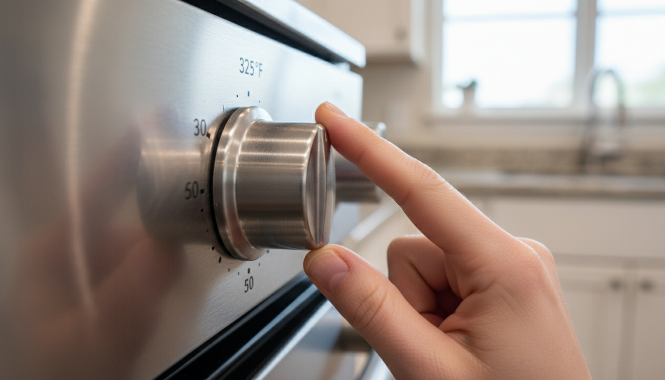 Setting oven temperature to 325 degrees