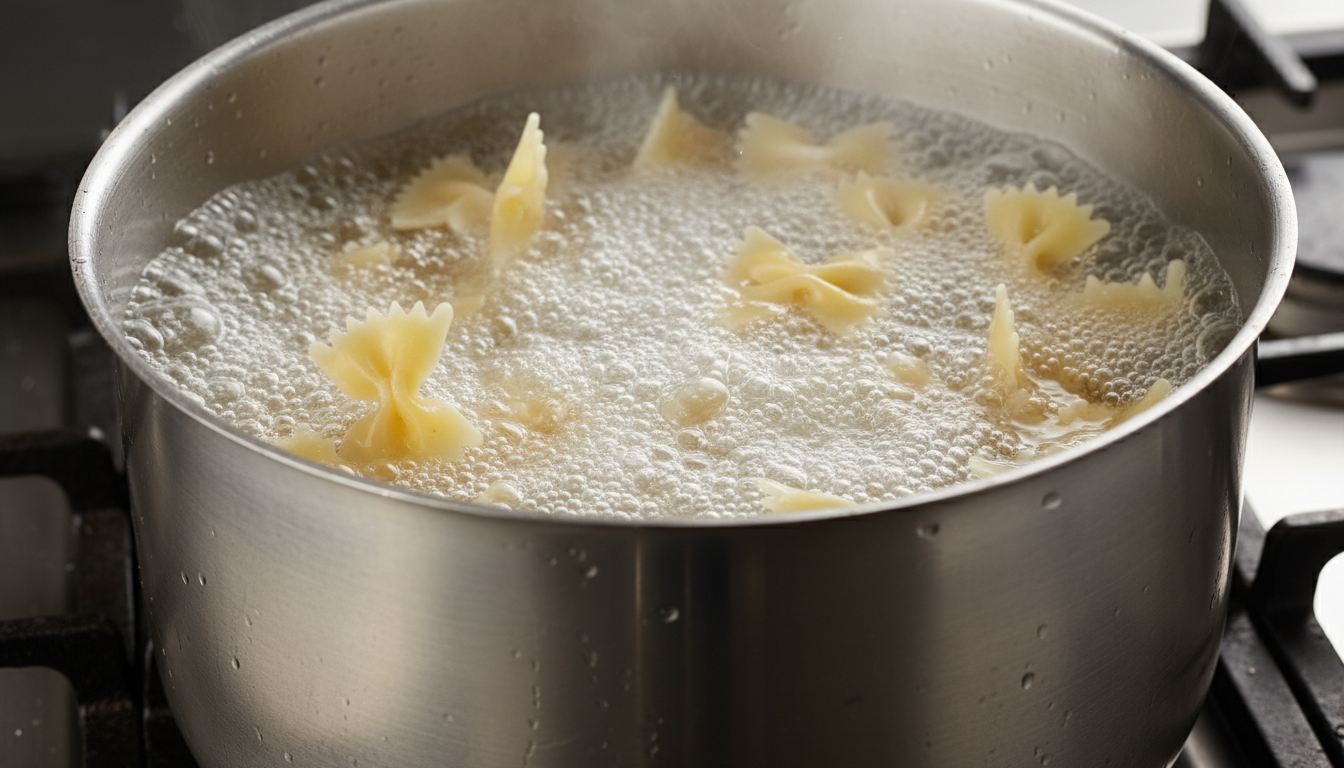 Faire bouillir des pâtes papillon dans une grande casserole