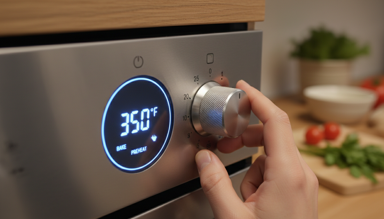 Setting oven temperature to 350F