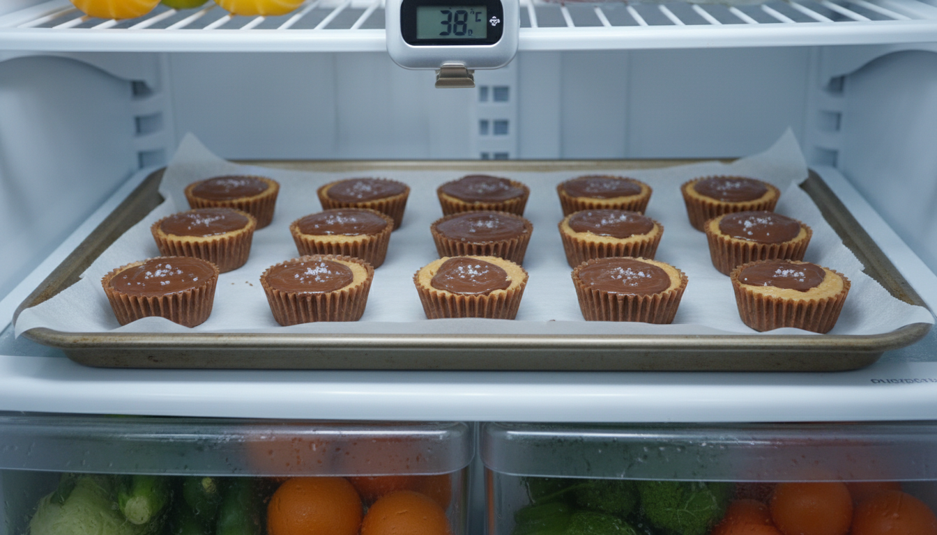 Final chilling of peanut butter cups
