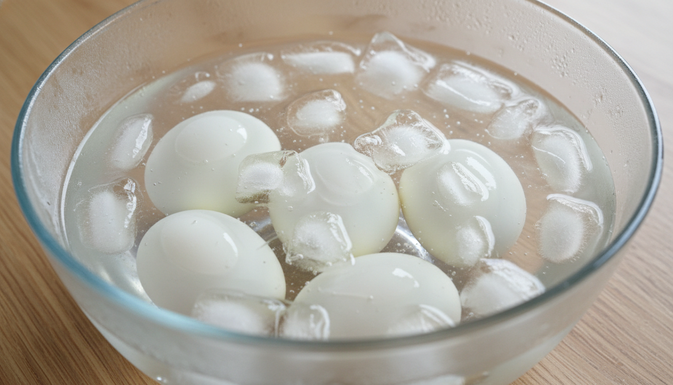 Ice bath for boiled eggs
