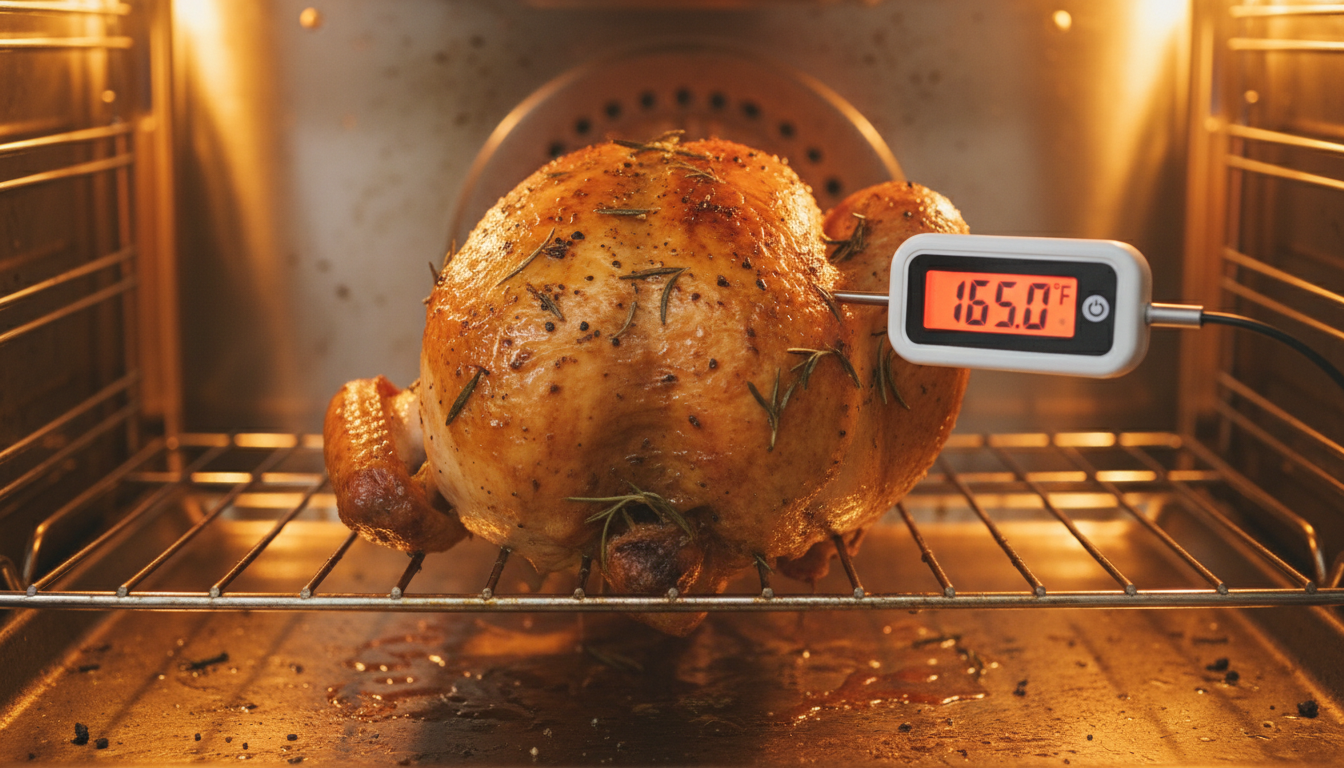 Roasting chicken in oven