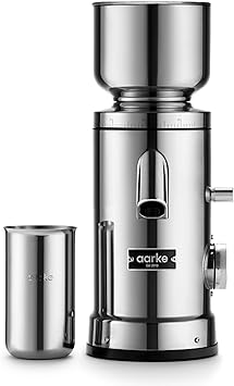 Molinillo de Café Aarke - Molinillo Eléctrico de Granos de Café, Acero Inoxidable, Dial de Tamaño de Molienda Ajustable, Gran Capacidad