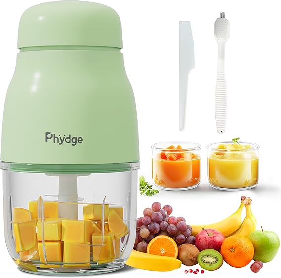 Phydge Baby Food Maker, Green Baby Food Blender, 10oz Baby Food Puree Maker, Food Processor for Baby Foods Fruit Vegetable Meat, 10-Second Quick Soft Food Prep for Baby : Baby