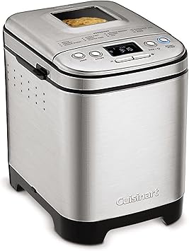 Cuisinart Bread Maker Machine, Stainless Steel Automatic Bread Machine with 12 Menu Options, 3 Loaf Sizes up to 2 Lb., 3 Crust Colors, Removable Nonstick Baking Pan & Kneading Paddle, CBK-110NAS