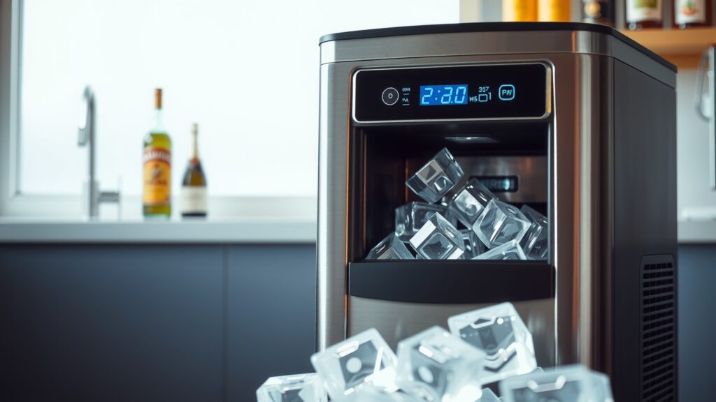 Commercial Ice Maker Review: 110 lbs/24H Stainless Steel Machine with 33 lbs Storage