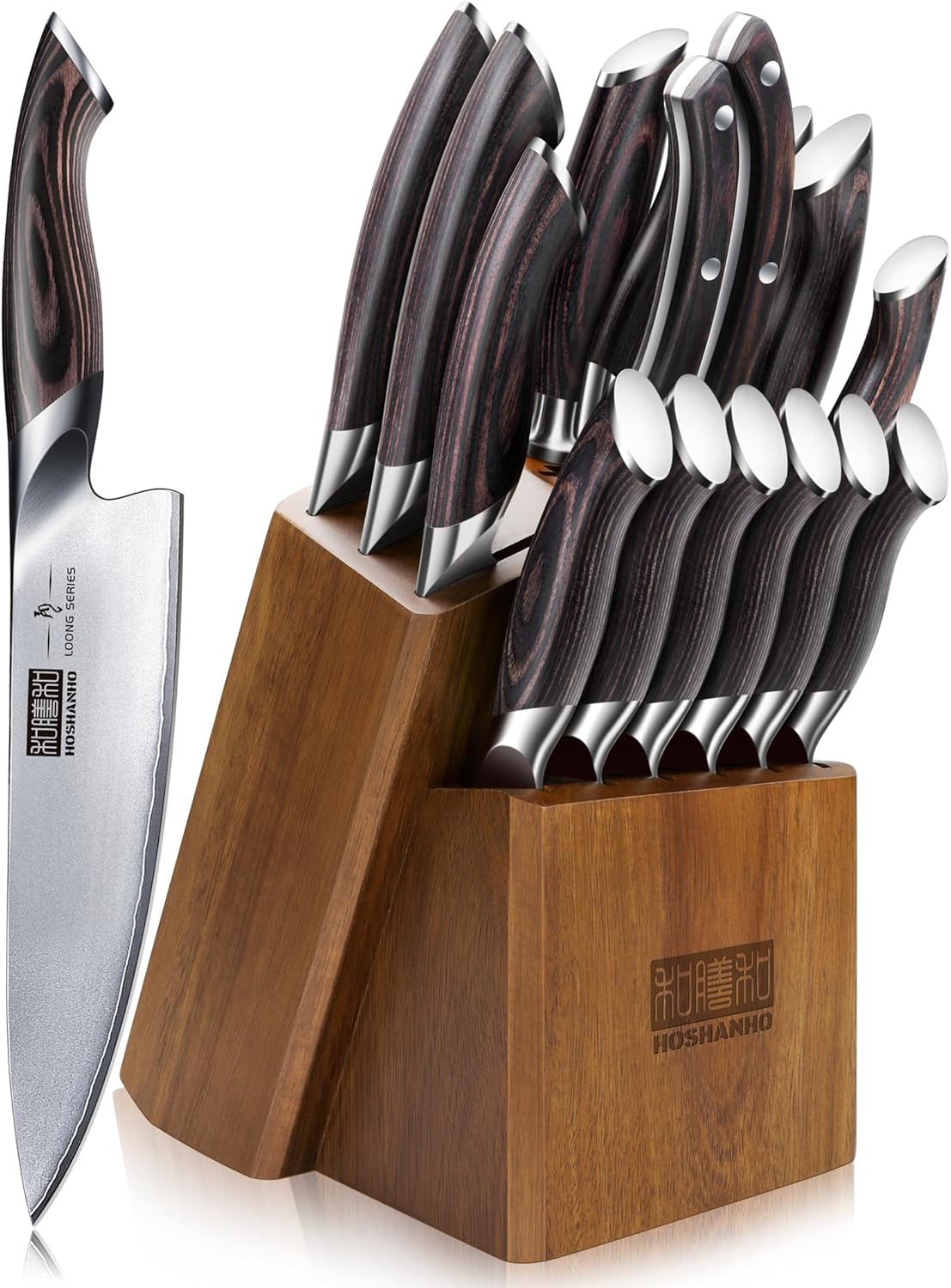 HOSHANHO 16-Piece Knife Set, Japanese High Carbon Stainless Steel...