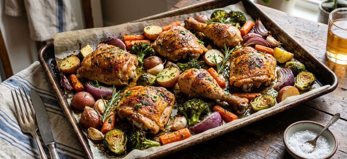 Blechhähnchen mit Gemüse: Das faule Abendessen für jede Woche