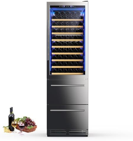 Upstreman Wine and Beverage Refrigerator, 24 Inch 2 IN 1