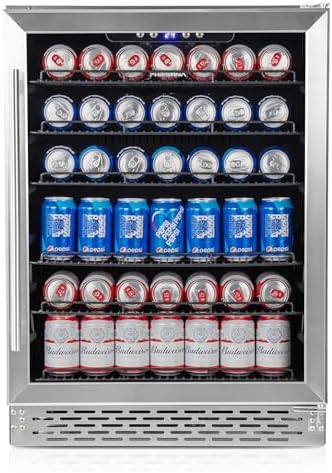 Phiestina Beverage Refrigerator 175 Cans Under Counter Beer Cooler 24
