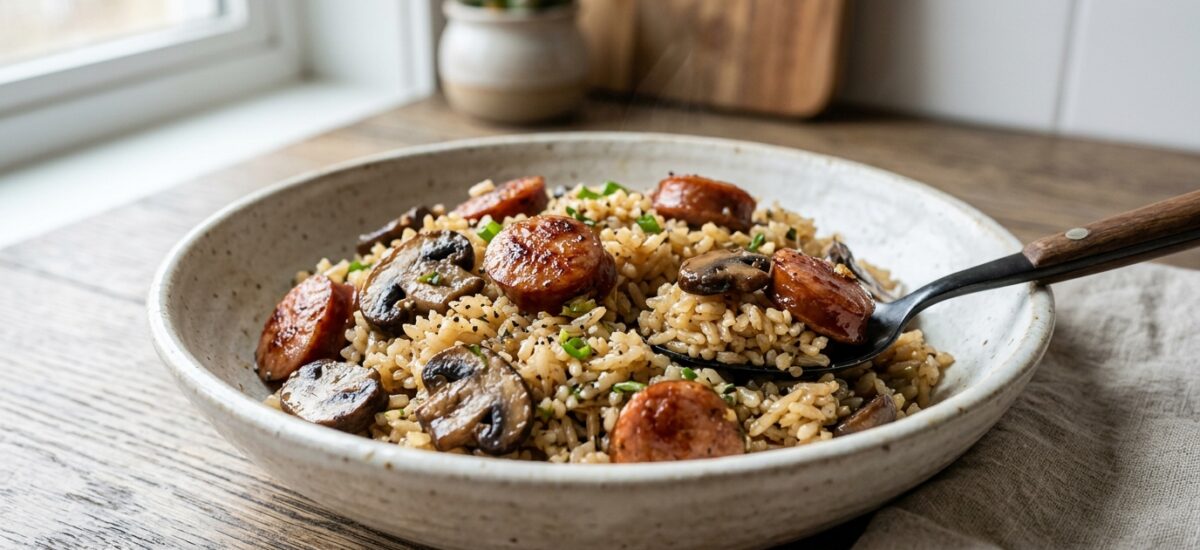 Lazy One-Pot Rice Cooker Mushroom & Sausage Rice: Your New Weeknight Hero
