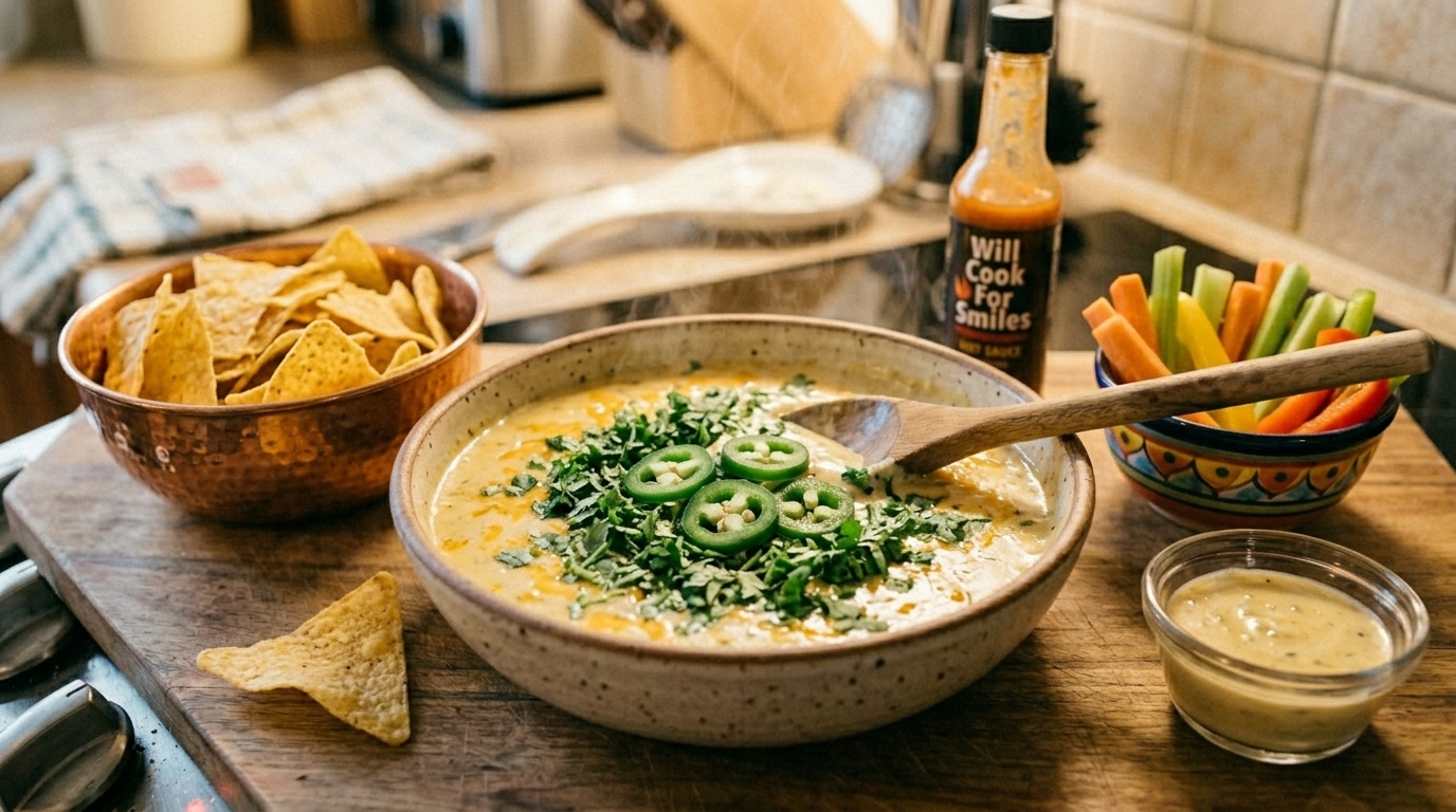 Unforgettable On the Border White Queso Dip (No Velveeta!) Recipe: Cream…