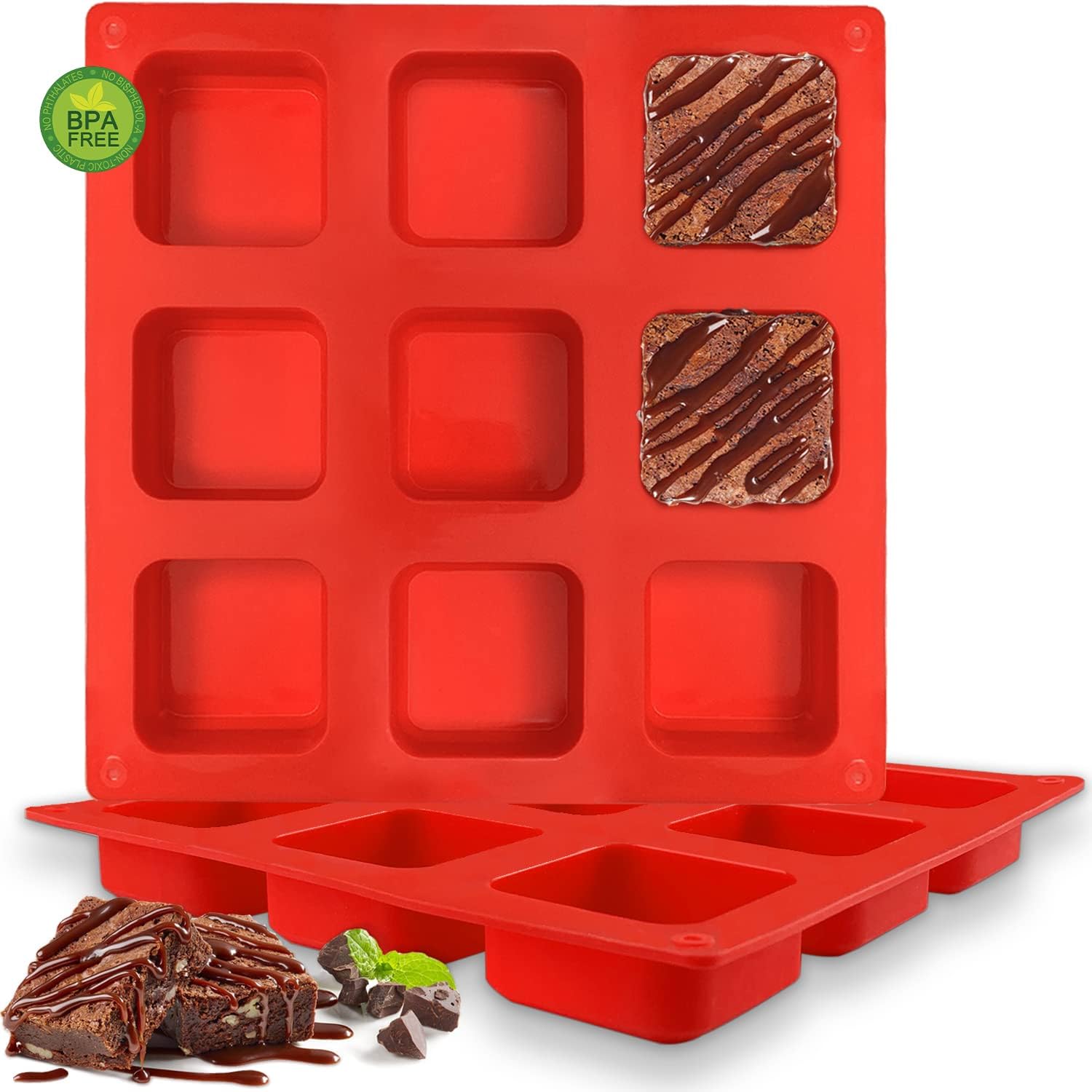 Molde para Brownies de 8x8 Pulgadas Antiadherente