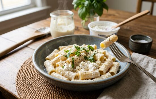 Salsa de Pasta Cremosa y Alta en Proteínas con Queso Cottage: Tu Nueva Cena Saludable Entre Semana