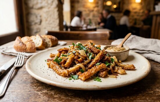 Gras-Double à la Lyonnaise: Knusprige Kutteln nach Lyoner Art