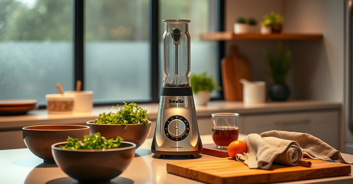 Breville BSB510XL Control Grip Stabmixer in Aktion — unser Testaufbau