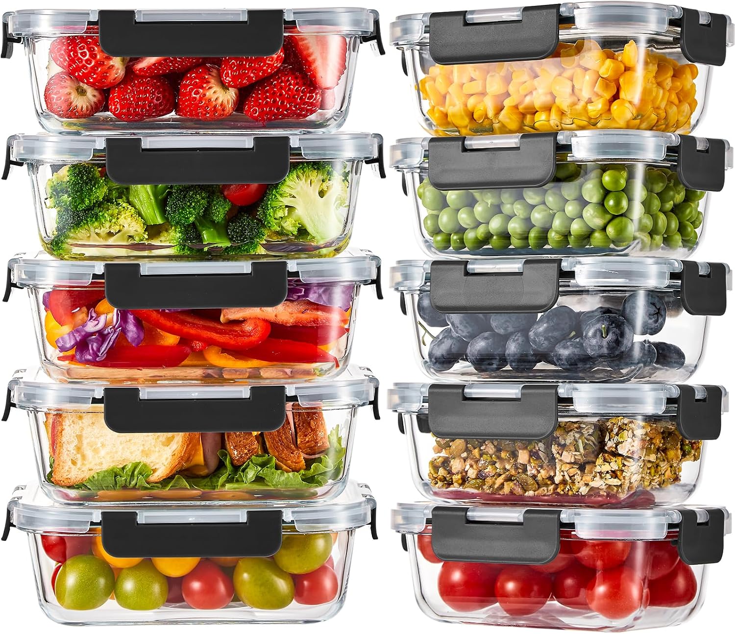 Glass Meal Prep Containers Set