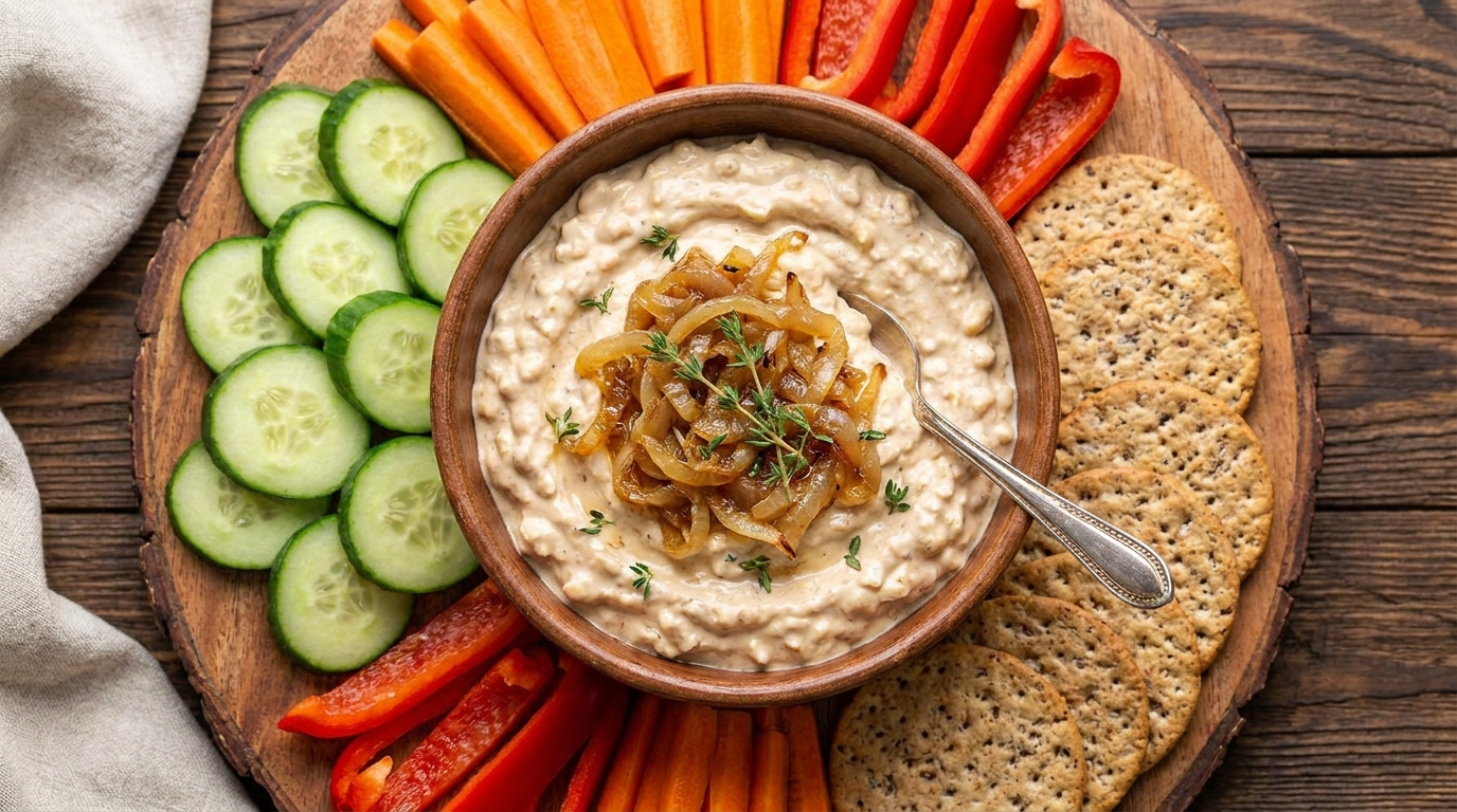 Creamy & Healthy Cottage Cheese Caramelized Onion Dip: Your New Favorite Snack!