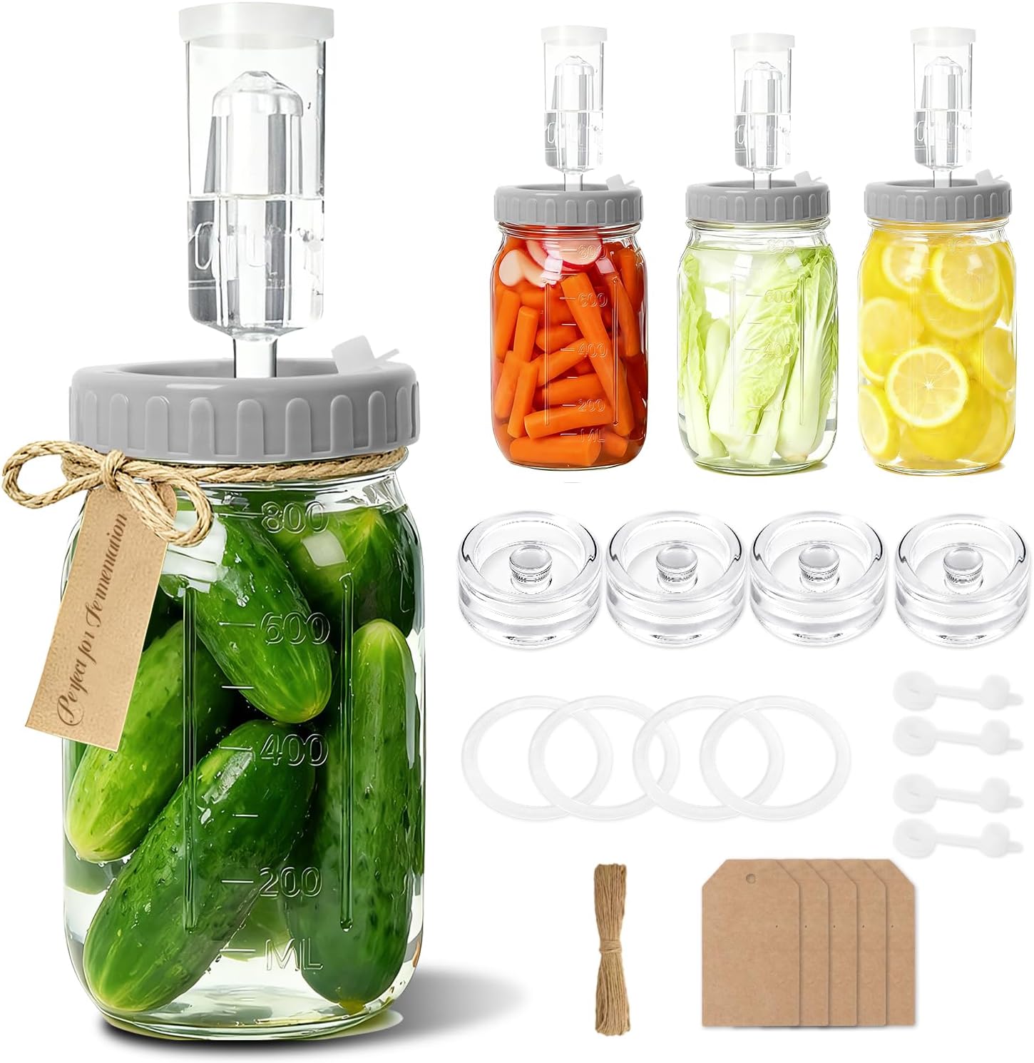 Fermentation Jar Set with Airlocks and Weights