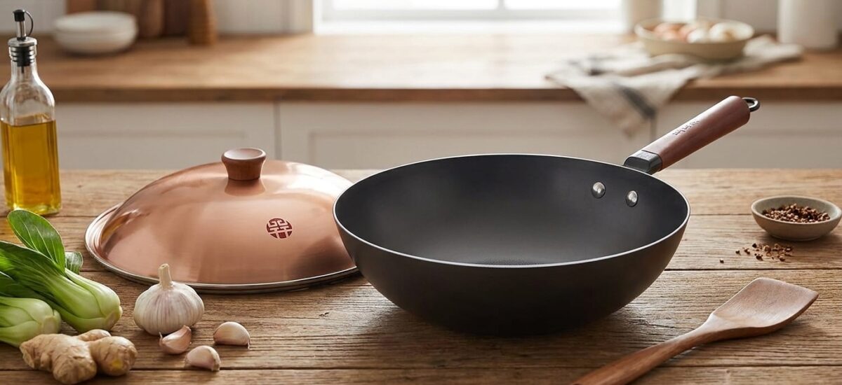WANGYUANJI 12.6″ Carbon Steel Wok Pan with Lid… Review: Pros & Cons