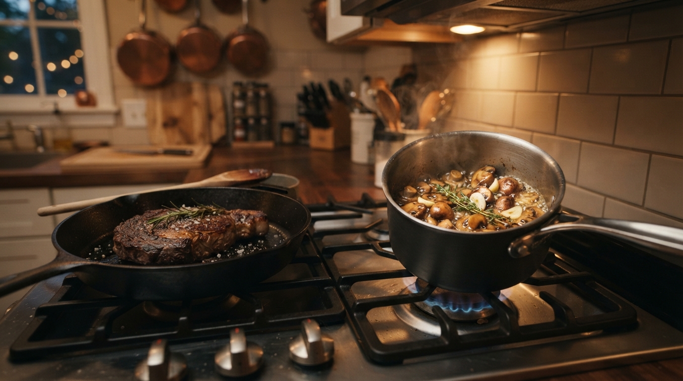 Simultaneous Side Dish Cooking on Secondary Burner