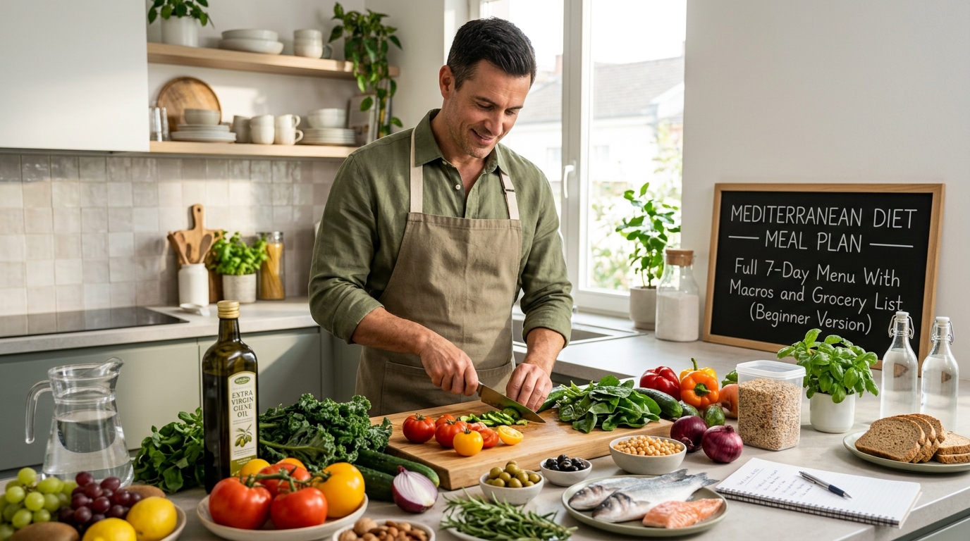Mediterranean Diet Meal Plan — Full 7-Day Menu With Macros and Grocery List (Beginner Version)
