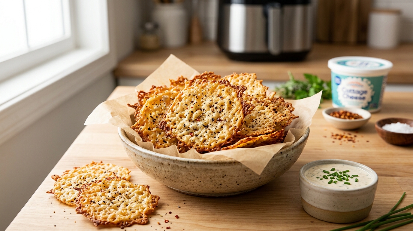 Crispy Air Fryer Cottage Cheese Chips: Your New Favorite High-Protein Snack