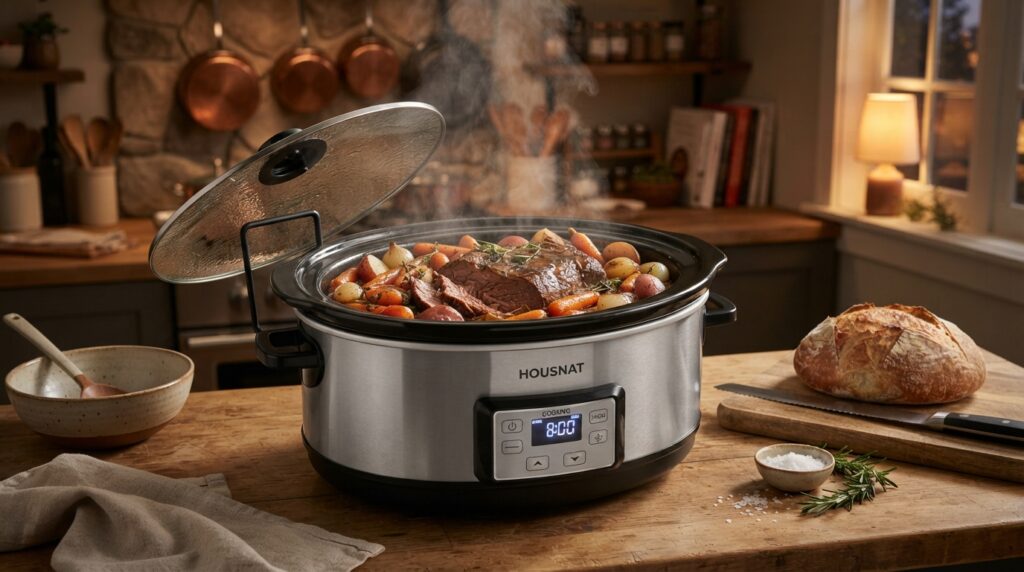 HOUSNAT Slow Cooker 6 Quart 10-in-1 Programmable S… Review: Pros & Cons