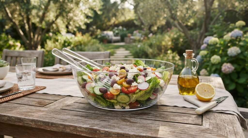Prodyne Acrylic 17-Inch Salad Bowl with Servers… Review: Pros & Cons