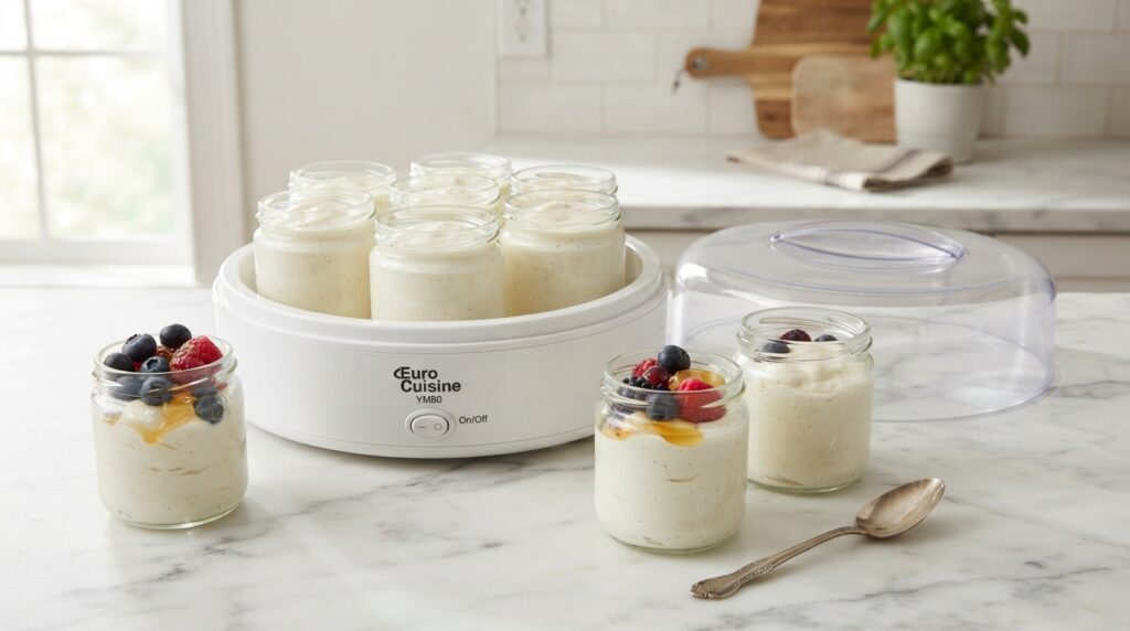 Euro Cuisine YM80 Yogurt Maker with 7 Glass Jars… Review: Pros & Cons