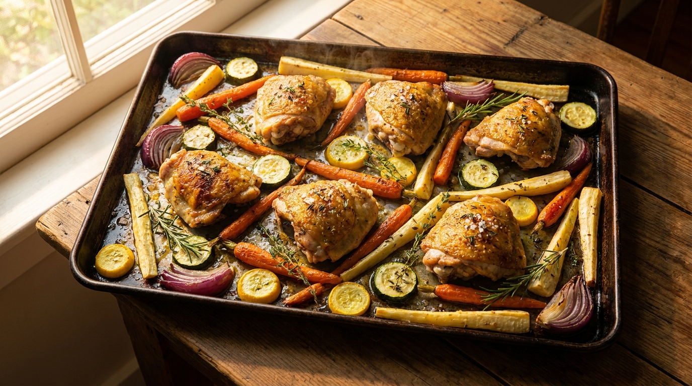 AIP Sheet Pan Chicken and Vegetables — One Pan, Zero Nightshades, The Whole Family Eats
