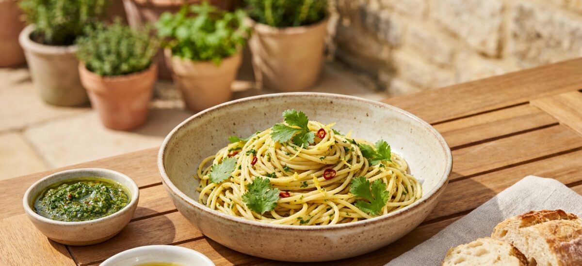 Chermoula Butter Pasta — The Moroccan Herb Sauce That Out-Pestos Pesto