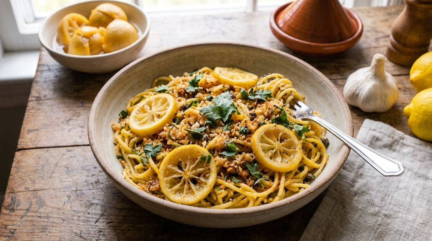 Preserved Lemon Butter Pasta: A Taste of North Africa Meets Italy