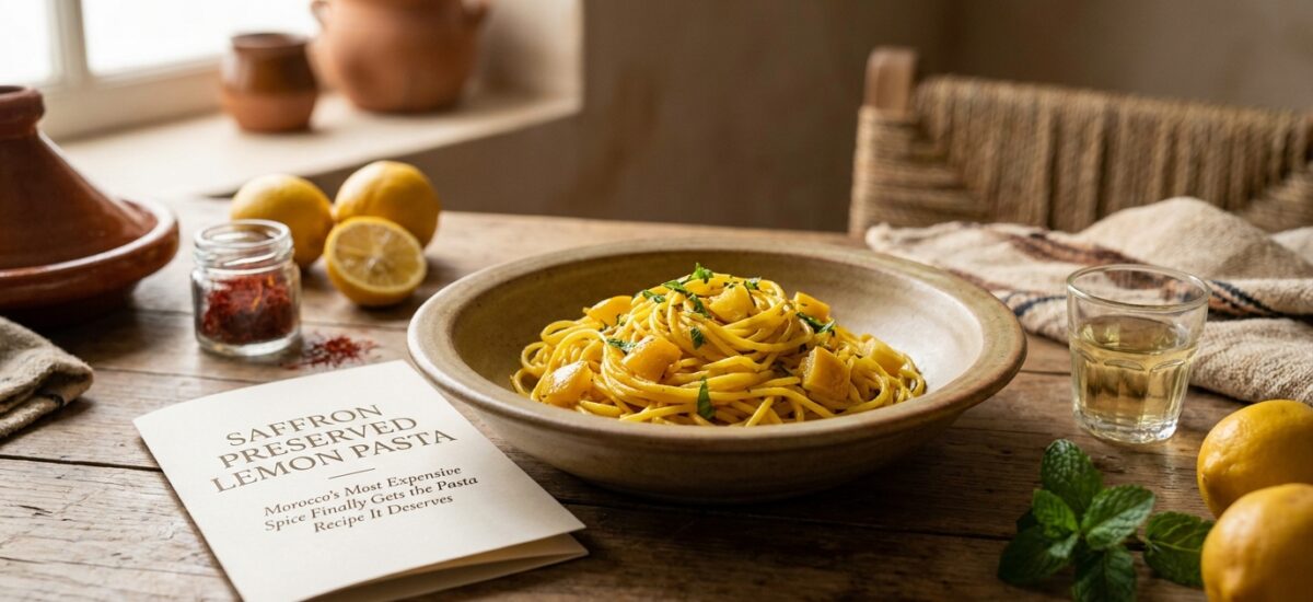 Saffron Preserved Lemon Pasta — Morocco’s Most Expensive Spice Finally Gets the Pasta Recipe It Deserves