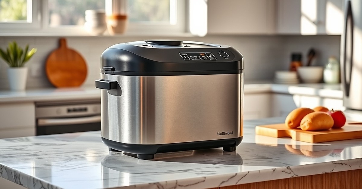 Hamilton Beach 29888 Bread Maker Machine 2 lb in action — our testing setup