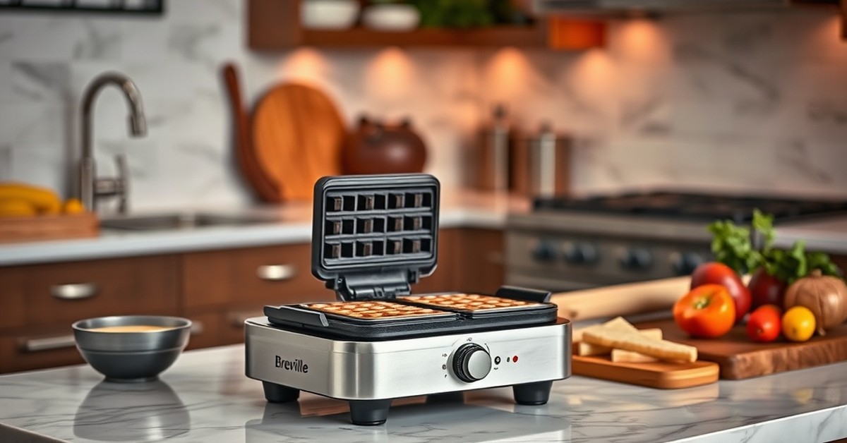 Breville BWM604BSS Smart Waffle Pro 4-Slice — ideal for any modern kitchen