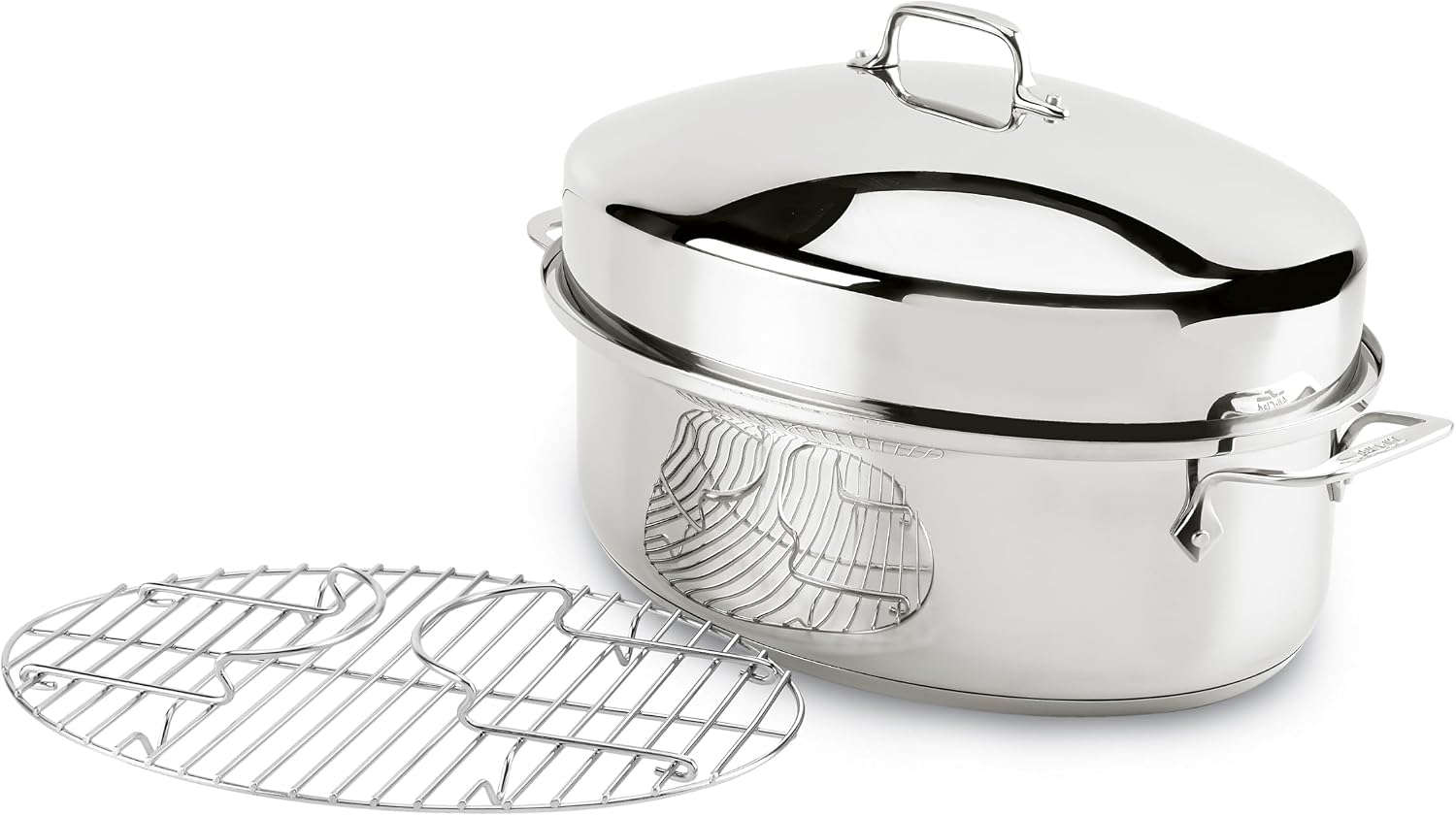 Alll-Clad Stainless Steel 15” Oval Roaster Pan with Rack and Lid