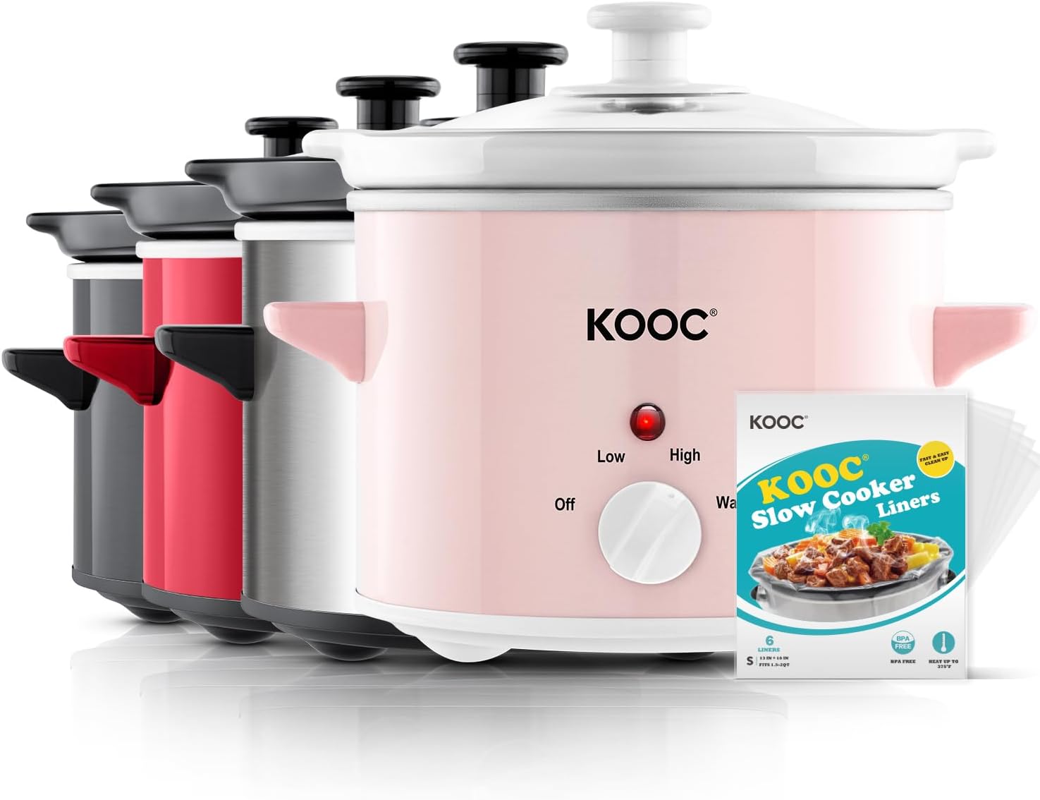 COOK WITH COLOR 2QT Mini Electric Round Slow Cooker