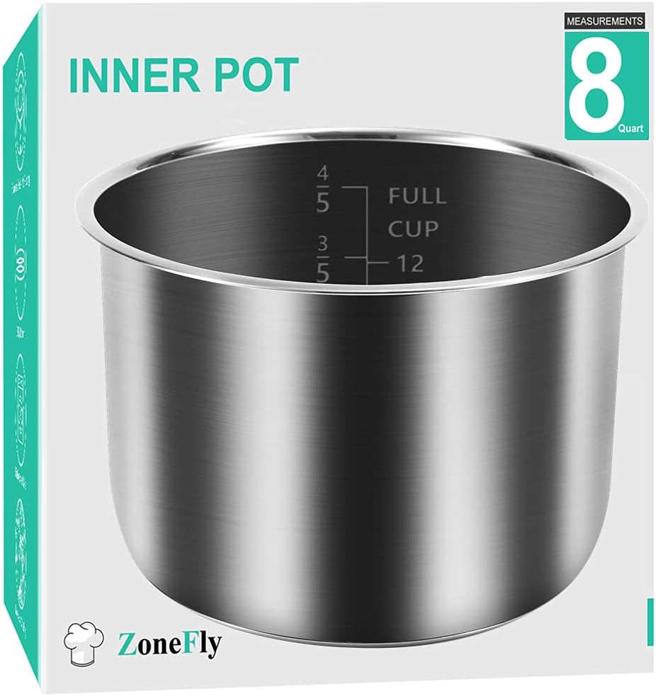 Original 8Qt Power Cooker XL Replacement Inner Pot Stainless Steel Compatible with 8 Quart Power Pre