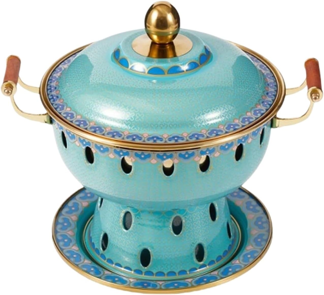 WXLYJXUE Charcoal Hot Pot Single Person Copper Pot Hot Pot Chinese Traditional Cloisonne Hot Pot by