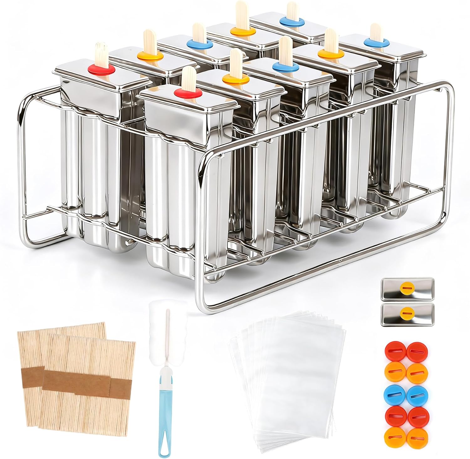 Popsicle Molds Set 10 Pieces Stainless Steel Popsicle Maker