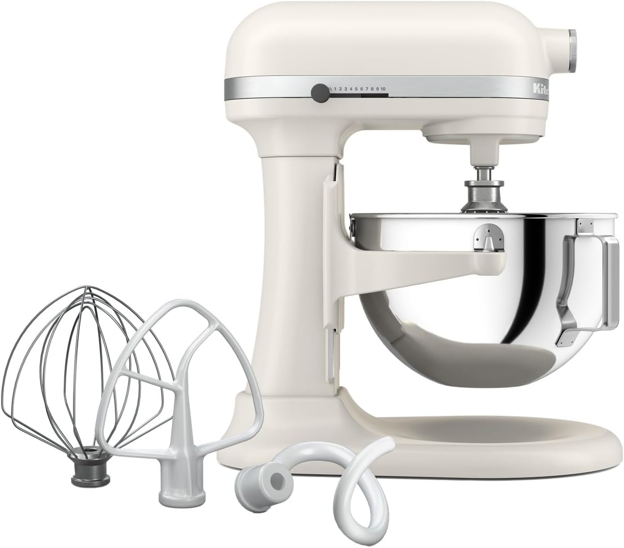 KitchenAid 5.5-Qt Bowl-Lift Stand Mixer, KSM55SXXX, Porcelain White | 11 Mixing Speeds, Includes Fla